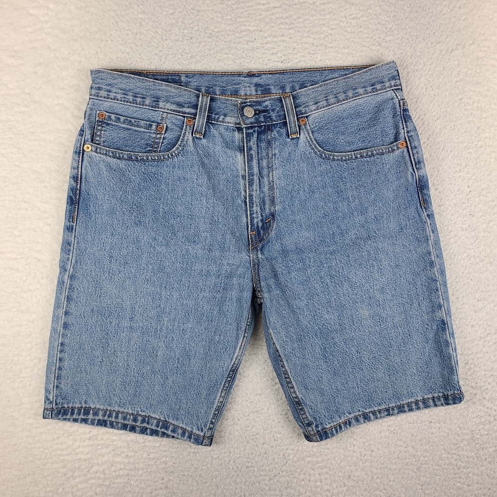 Levi's 405 Jean Shorts Mens 34 Blue Standard Fit 10" Inseam Denim 100% Cotton